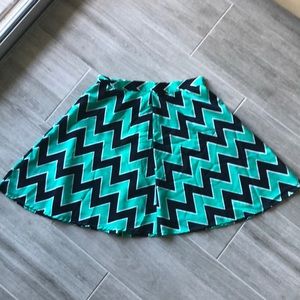 Francesca's teal and navy skirt